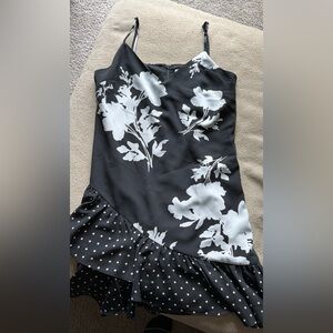 Bar III Black and White Asymmetrical Dress